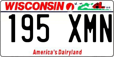 WI license plate 195XMN