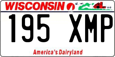 WI license plate 195XMP