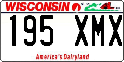 WI license plate 195XMX