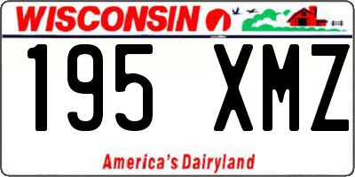 WI license plate 195XMZ