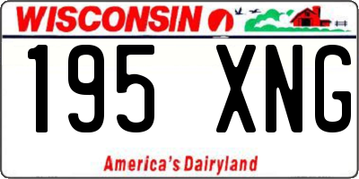 WI license plate 195XNG