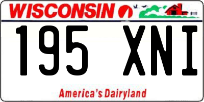 WI license plate 195XNI