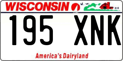 WI license plate 195XNK