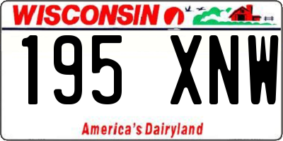 WI license plate 195XNW