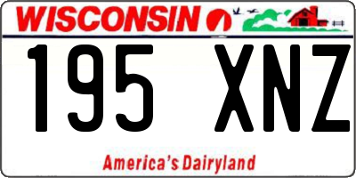 WI license plate 195XNZ