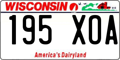 WI license plate 195XOA