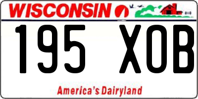 WI license plate 195XOB