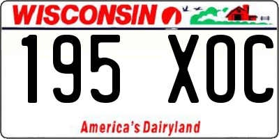 WI license plate 195XOC