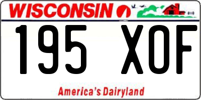 WI license plate 195XOF