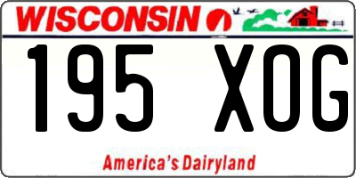 WI license plate 195XOG