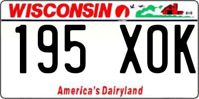 WI license plate 195XOK