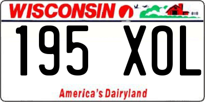 WI license plate 195XOL