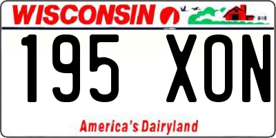 WI license plate 195XON