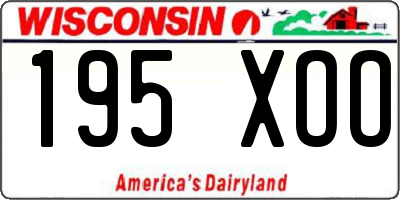 WI license plate 195XOO