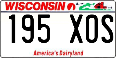 WI license plate 195XOS