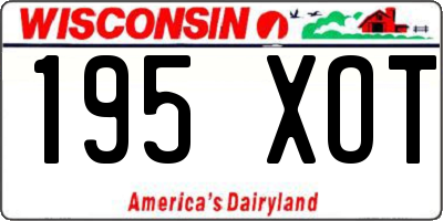 WI license plate 195XOT