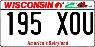 WI license plate 195XOU