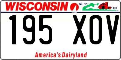 WI license plate 195XOV