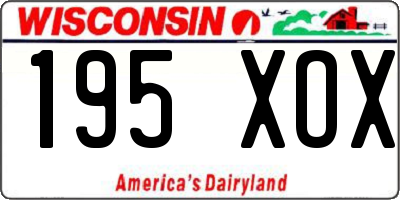 WI license plate 195XOX