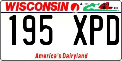 WI license plate 195XPD
