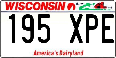 WI license plate 195XPE