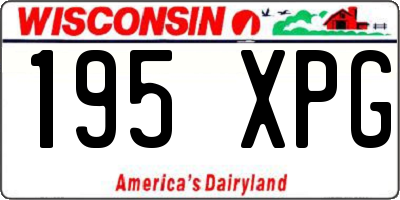 WI license plate 195XPG