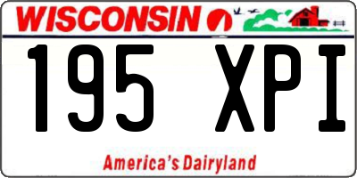 WI license plate 195XPI