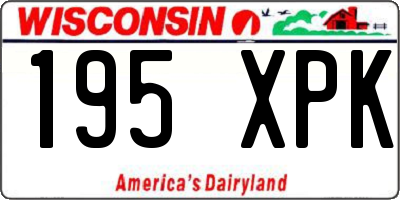 WI license plate 195XPK