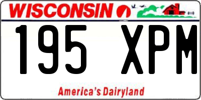 WI license plate 195XPM