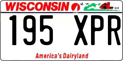 WI license plate 195XPR