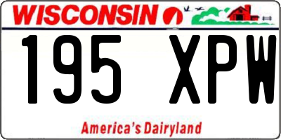 WI license plate 195XPW