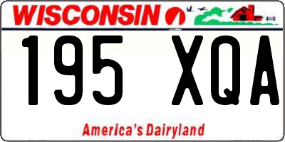 WI license plate 195XQA