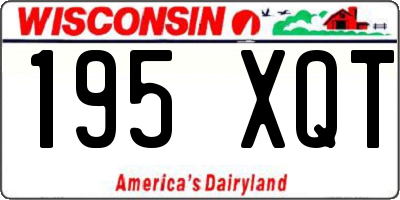 WI license plate 195XQT