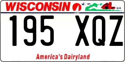 WI license plate 195XQZ