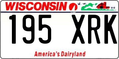 WI license plate 195XRK