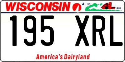 WI license plate 195XRL