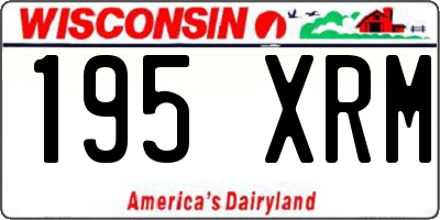 WI license plate 195XRM
