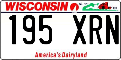 WI license plate 195XRN