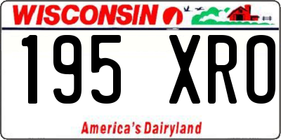 WI license plate 195XRO