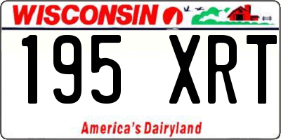 WI license plate 195XRT