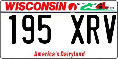 WI license plate 195XRV
