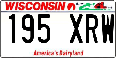 WI license plate 195XRW