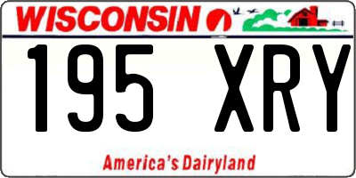 WI license plate 195XRY