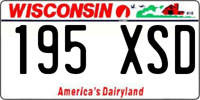 WI license plate 195XSD