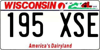 WI license plate 195XSE
