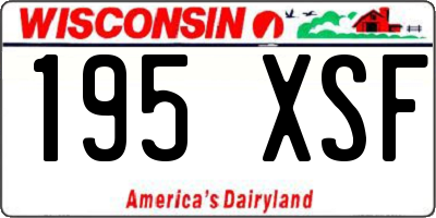 WI license plate 195XSF