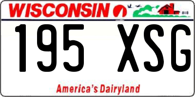 WI license plate 195XSG