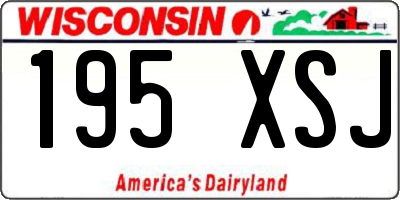 WI license plate 195XSJ