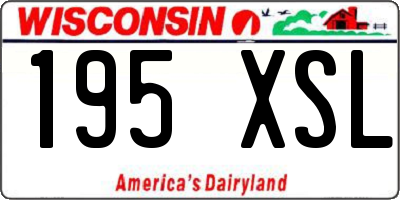 WI license plate 195XSL