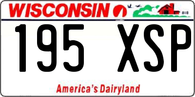 WI license plate 195XSP
